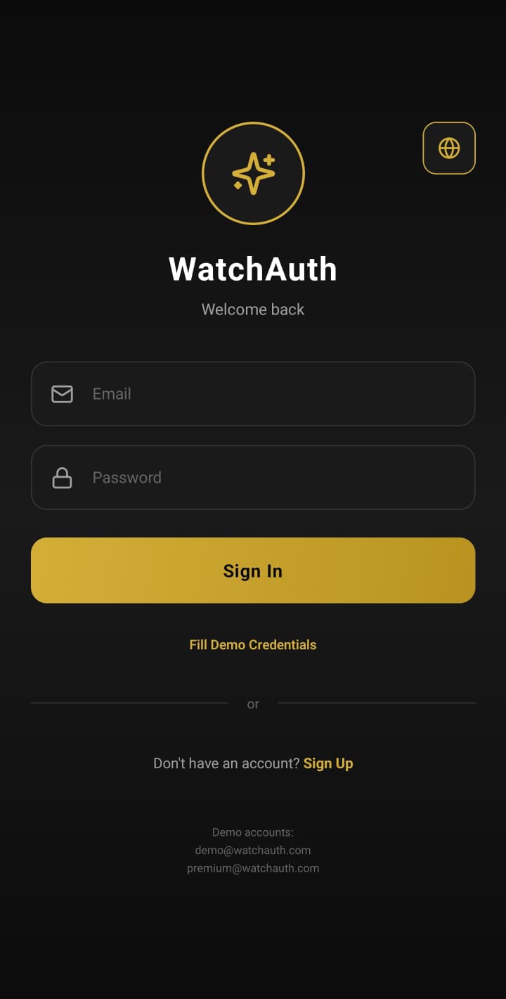 WatchAuth App Screenshot